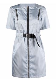 Givenchy metallic zip-detail short-sleeved dress - Blu