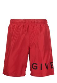 Givenchy logo-print swim shorts - Rosso