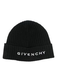 Givenchy logo-print ribbed knit beanie - Nero