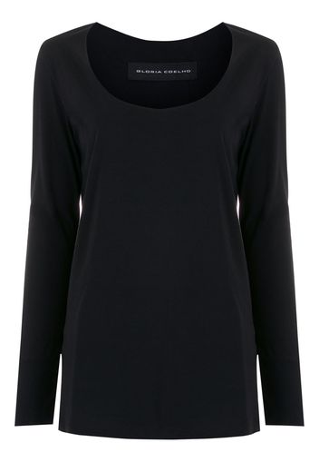 Gloria Coelho T-shirt con scollo ampio - Nero