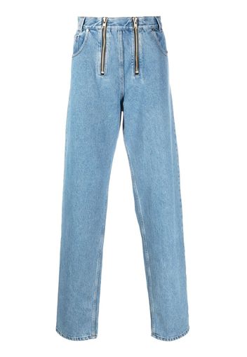 GmbH zip-detail straight-leg jeans - Blu