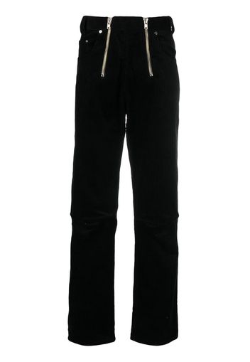 GmbH double-zip corduroy straight-leg trousers - Nero