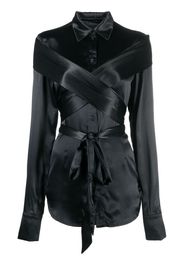 GmbH wraparound-strap satin shirt - Nero