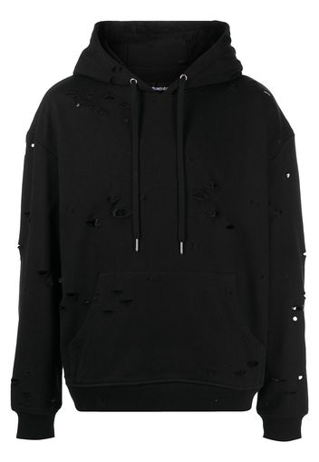 God's Masterful Children Galaxy ripped-detailed hoodie - Nero