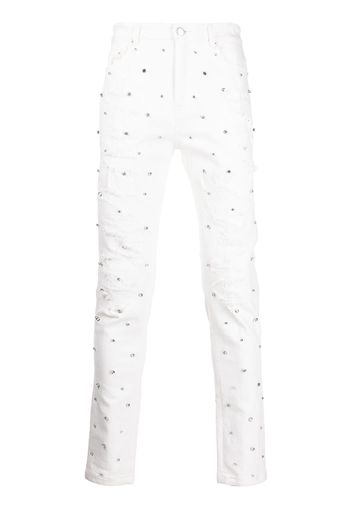 God's Masterful Children Jeans Apocalypse con zirconia cubica - Bianco