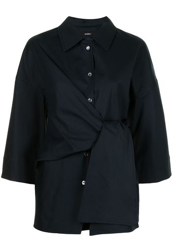 Goen.J oversized-knot detail shirt - Blu