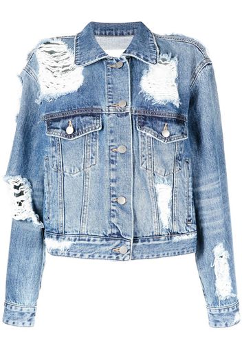 Goen.J Giacca denim con effetto vissuto - Blu