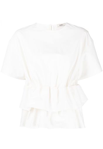 Goen.J Blusa con ruches - Bianco