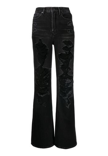 Goen.J Jeans dritti con effetto vissuto - Nero