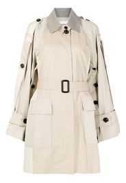 Goen.J Trench oversize con design color-block - Marrone