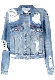 Goen.J Giacca denim con effetto vissuto - Blu