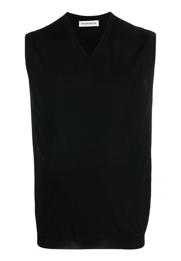 GOES BOTANICAL V-neck merino-wool vest - Nero