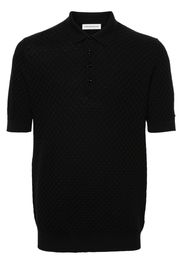GOES BOTANICAL interlock merino wool polo shirt - Nero