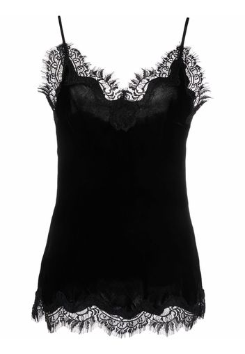 Gold Hawk lace-trim camisole top - Nero