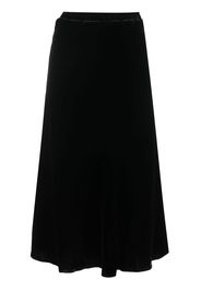 Gold Hawk velvet maxi skirt - Nero