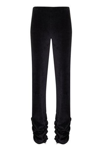 ruched-detailing velvet-effect leggings