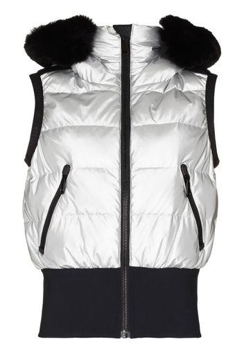 Goldbergh Gilet Shine lamé - Argento