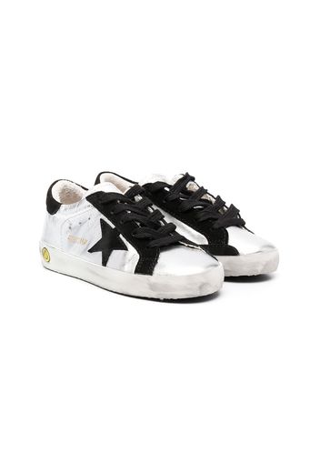 Golden Goose Kids Superstar distressed sneakers - Argento