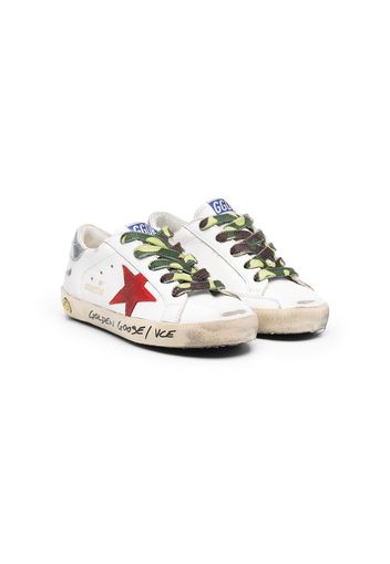 Golden Goose Kids Superstar distressed-finish sneakers - Bianco