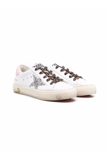 Golden Goose Kids Sneakers Superstar con effetto vissuto - Bianco