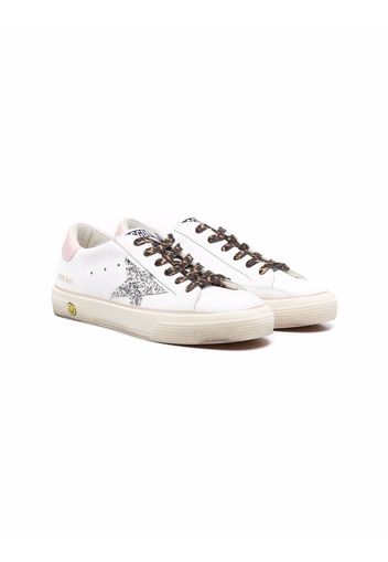 Golden Goose Kids glitter star sneakers - Bianco