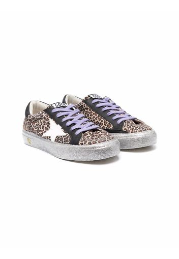 Golden Goose Kids TEEN leopard-print trainers - Toni neutri