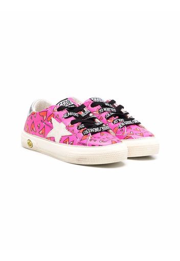 Sandals GUESS Teagin FL6TGN LEL03 GOLD heart-print leather Skool sneakers - Rosa