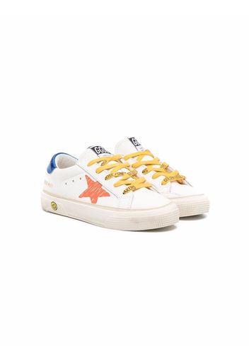 Golden Goose Kids star low top trainers - Bianco