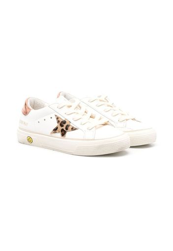 Golden Goose Kids May low-top lace-up sneakers - Bianco