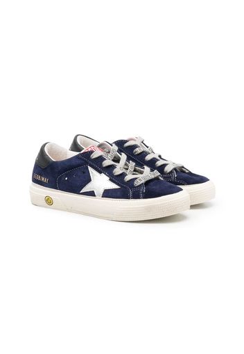 Golden Goose Kids May low-top lace-up sneakers - Blu