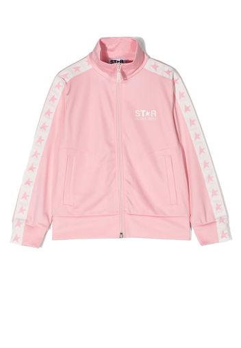 Golden Goose Kids logo-print jersey track jacket - Rosa