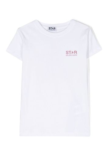 Golden Goose Kids glitter star-print cotton T-shirt - Bianco