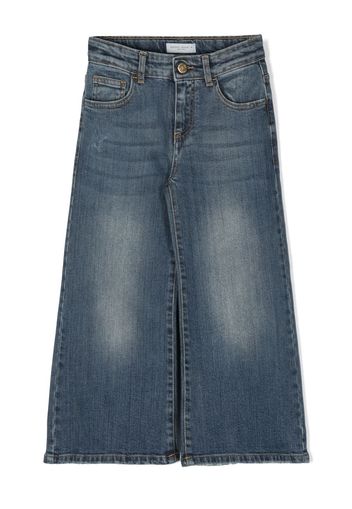 Golden Goose Kids wide-leg stonewashed jeans - Blu