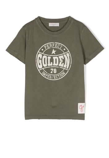 Golden Goose Kids logo-print short-sleeved T-shirt - Verde