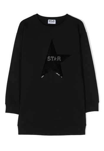 Golden Goose Kids sequin-design sweatshirt dress - Nero