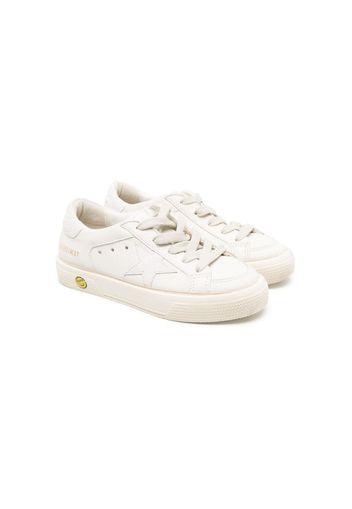 Golden Goose Kids star-patch leather sneakers - Bianco