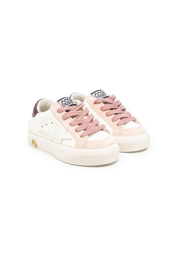 Golden Goose Kids May leather lace-up sneakers - Toni neutri