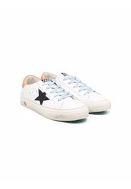 Golden Goose Kids star-patch panelled leather sneakers - Bianco