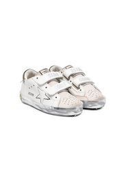 Golden Goose Kids logo-print touch-strap sneakers - Bianco