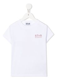 Golden Goose Kids star-print glitter-detailed T-shirt - Bianco