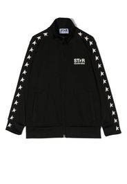 Golden Goose Kids logo-print zipped sweatshirt - Nero