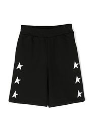 Golden Goose Kids logo-print wide-leg shorts - Nero