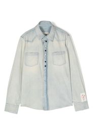 Golden Goose Kids Western cotton denim shirt - Blu