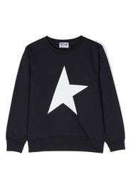 Golden Goose Kids One Star-logo long-sleeve sweatshirt - Blu