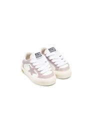 Golden Goose Kids panelled low-top leather sneakers - Bianco