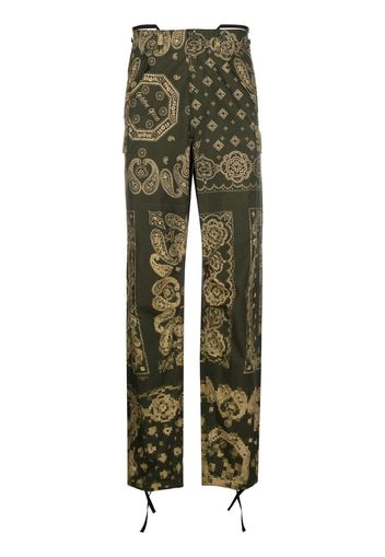 bandana-print straight trousers