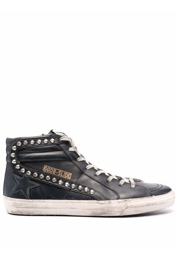 Golden Goose Slide Classic high-top distressed sneakers - Nero