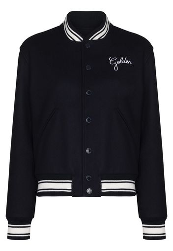 Golden Goose embroidered-logo bomber jacket - Blu