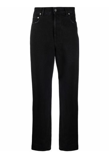 Golden Goose logo-patch straight-leg trousers - Nero