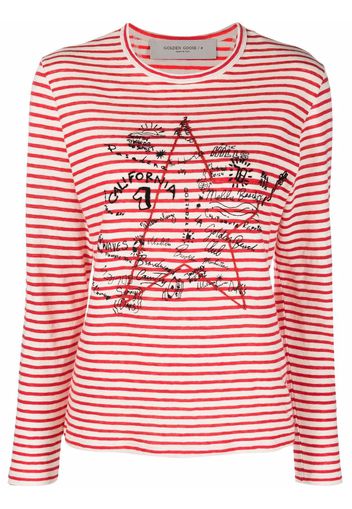 Golden Goose star-print striped long-sleeved T-shirt - Toni neutri